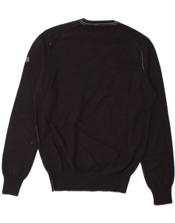 ENERGIE Womens V-Neck Jumper Sweater UK 10 Small Black Wool Vintage Energie and Second-Hand Energie from Messina Hembry 