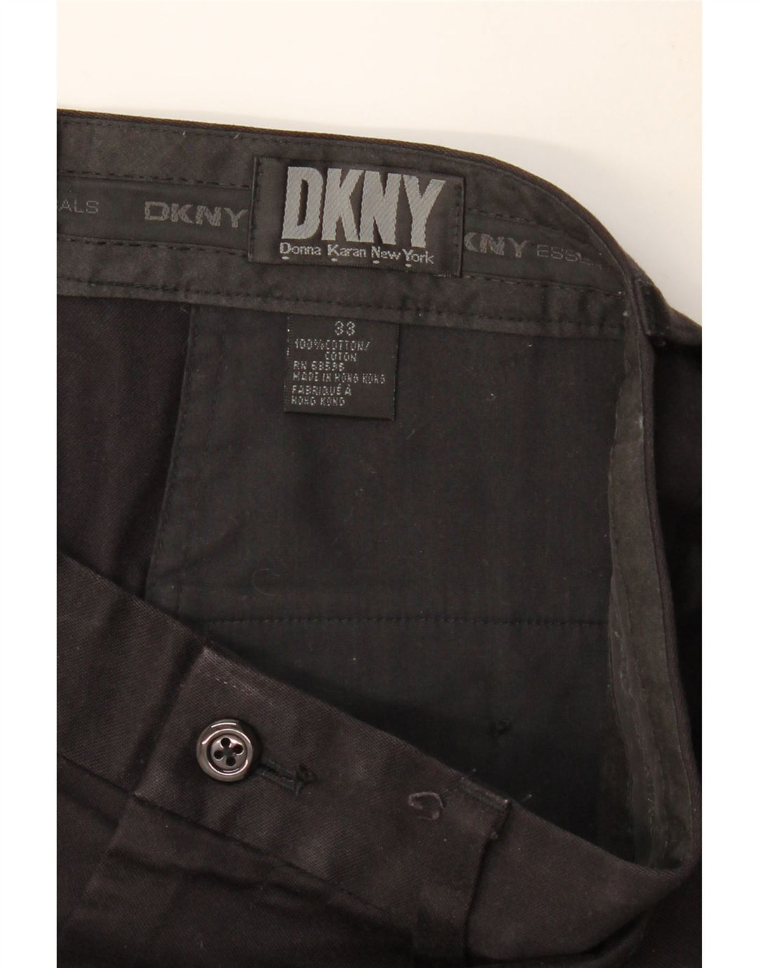 Мужские прямые брюки-чиносы DKNY W33 L28, черные, хлопковые