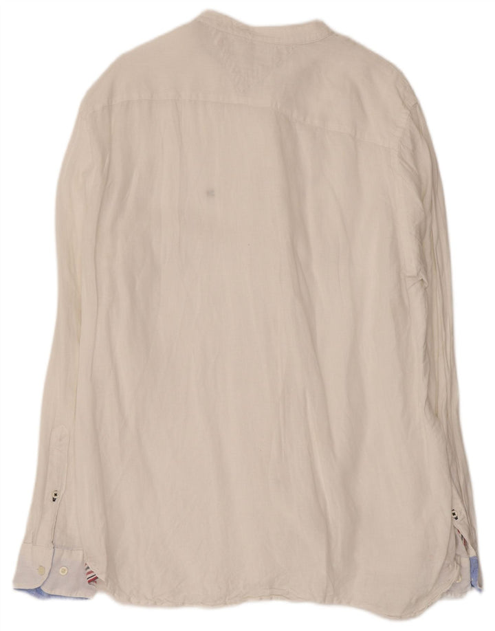 TOMMY HILFIGER Мужская рубашка стандартного кроя, большая белая льняная рубашка