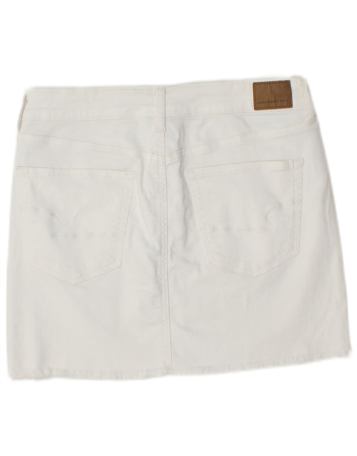 Женская мини-юбка из джинсовой ткани AMERICAN EAGLE UK 14, средний W30, белый хлопок