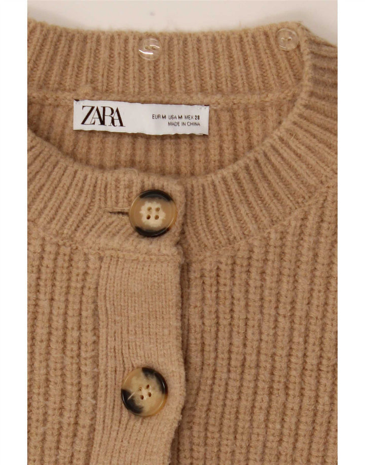 Женский укороченный кардиган Zara UK 12, средний бежевый