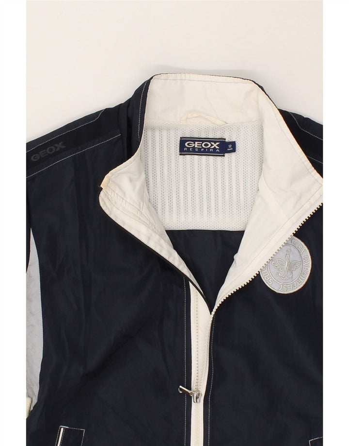 GEOX Boys Bomber Jacket 11-12 Years Navy Blue Colourblock Polyester Vintage Geox and Second-Hand Geox from Messina Hembry 