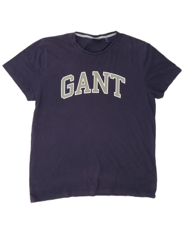 Мужская футболка с рисунком Gant, топ XL, темно-синий, хлопок