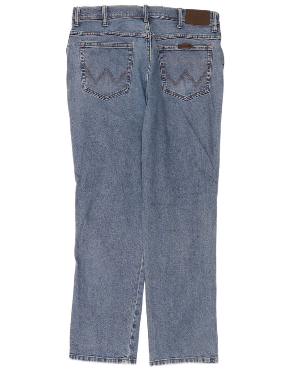 Мужские прямые джинсы Wrangler стандартного кроя W38 L32, синие, хлопок