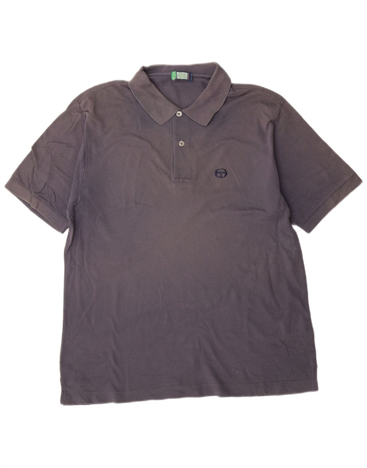SERGIO TACCHINI Mens Polo Shirt IT 50 Medium Navy Blue