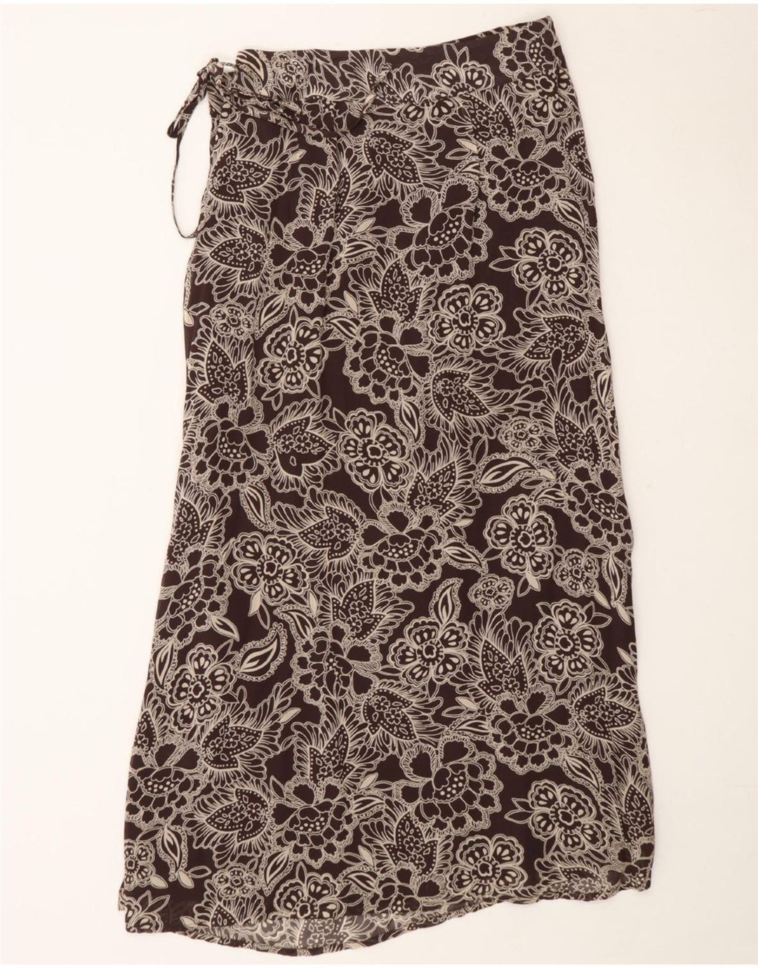 EAST Womens Maxi Skirt UK 12 Medium W30 Brown Floral Vintage East and Second-Hand East from Messina Hembry 