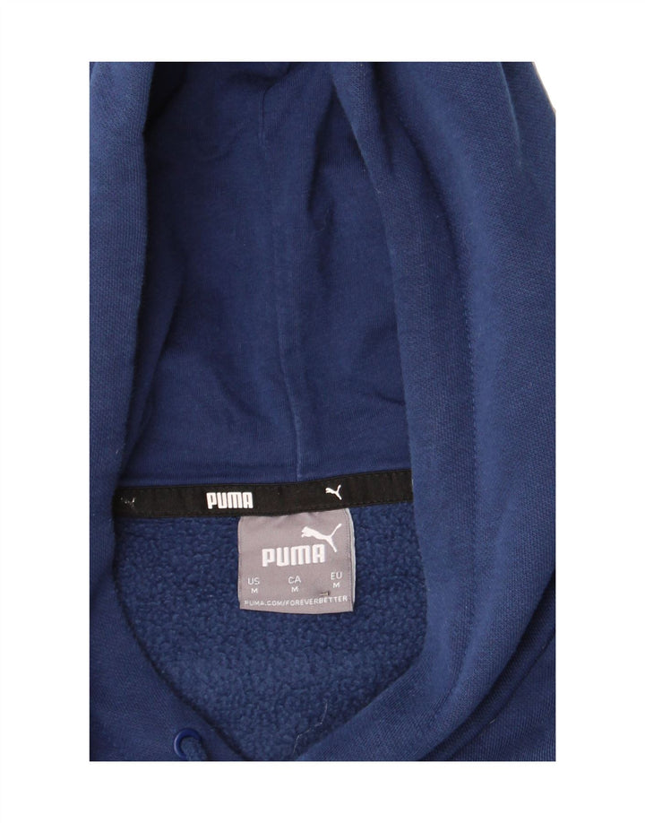 PUMA Mens Graphic Hoodie Jumper Medium Navy Blue Cotton Vintage Puma and Second-Hand Puma from Messina Hembry 