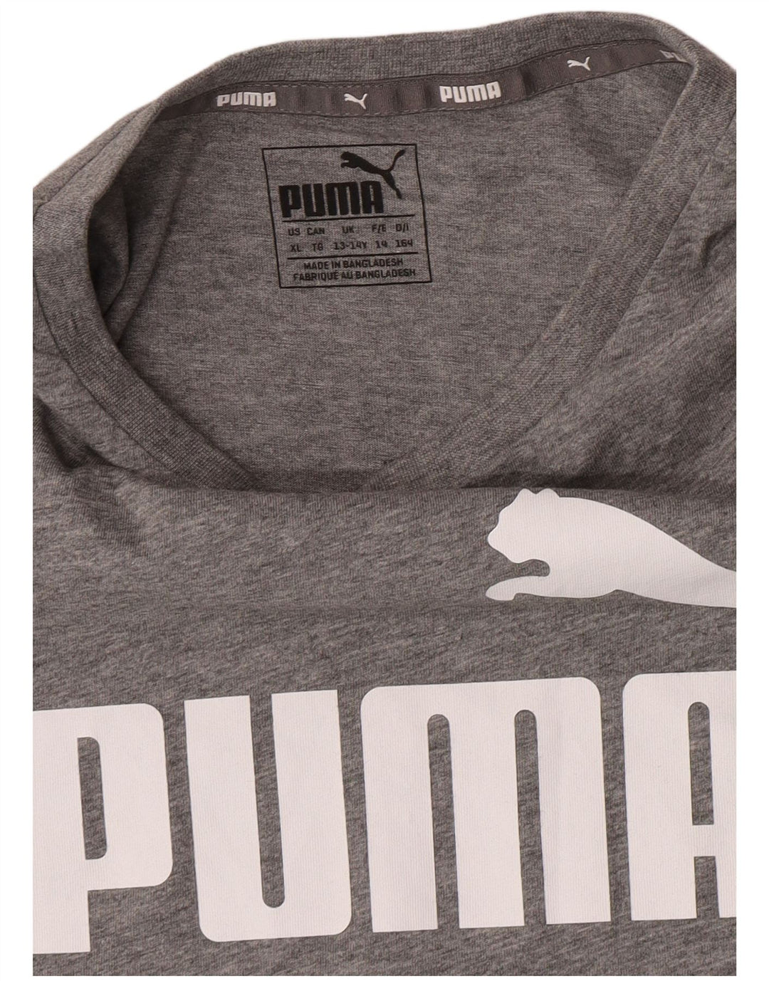 Топ с рисунком Puma для мальчиков 13-14 лет, серый в крапинку