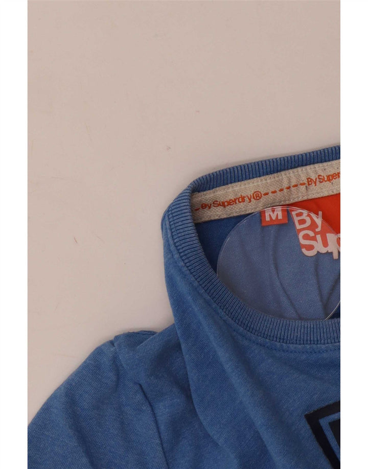 Мужская футболка с рисунком Superdry, верх, средний синий полиэстер