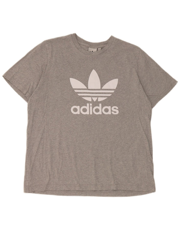 Adidas Мужская футболка с рисунком Top XL Серый хлопок с крапинками