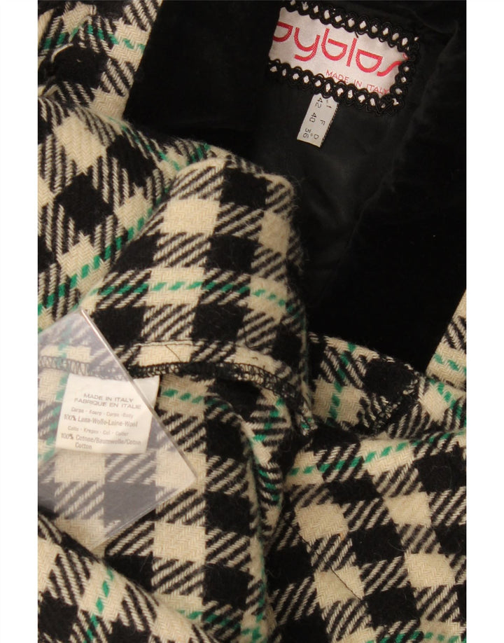 Женское открытое пальто Byblos IT 42 Medium Black Check Wool