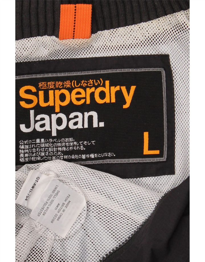 Superdry Womens Rain Jacket UK 16 Large Black Nylon