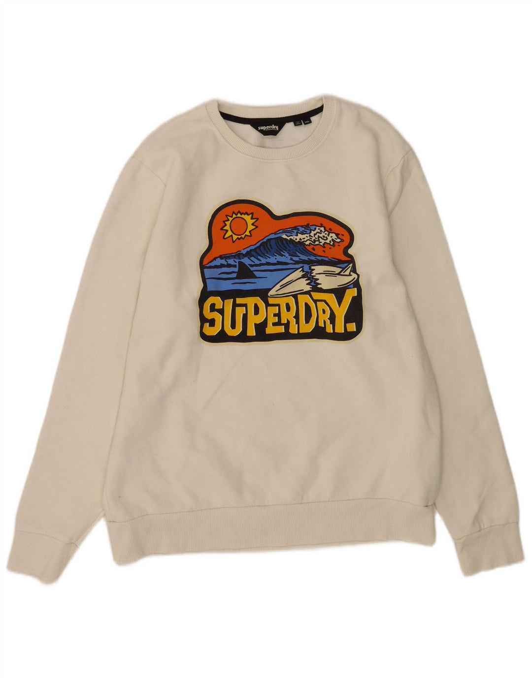 Мужской свитшот с рисунком Superdry 2XL, белый хлопок