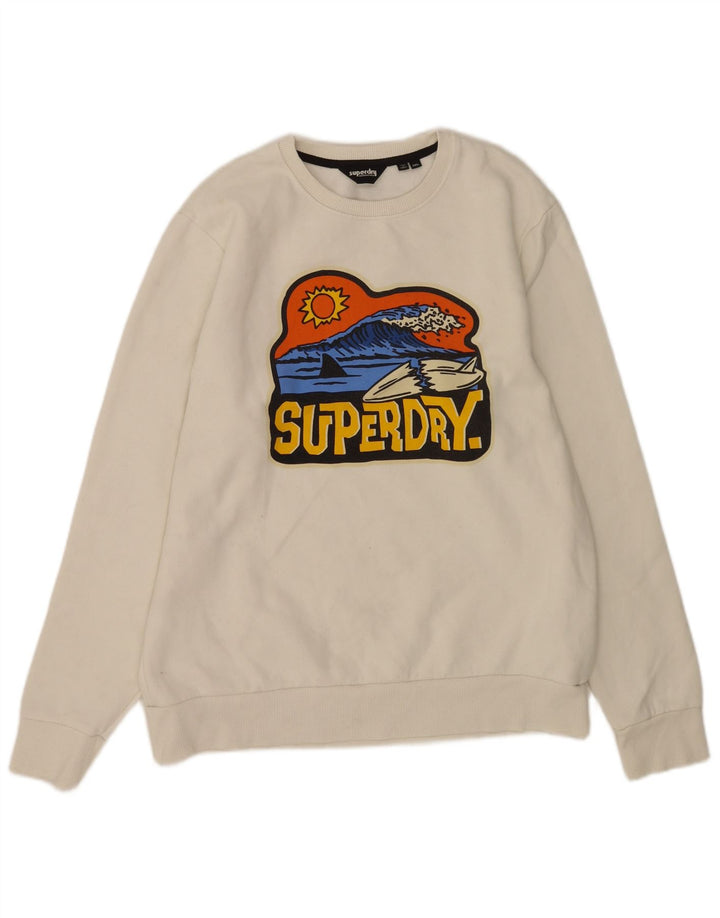 Мужской свитшот с рисунком Superdry 2XL, белый хлопок