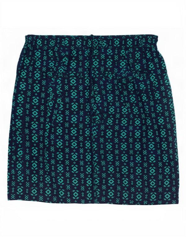 Женская юбка-трапеция Marks & Spencer UK 12 Medium W30 Темно-синяя с геометрическим рисунком