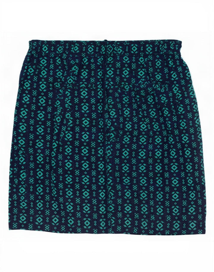 Женская юбка-трапеция Marks & Spencer UK 12 Medium W30 Темно-синяя с геометрическим рисунком
