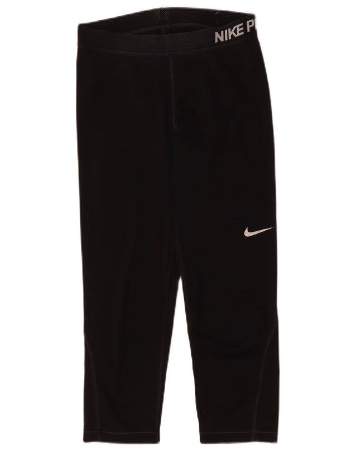 Женские леггинсы-капри с рисунком Nike UK 12, средние, черные