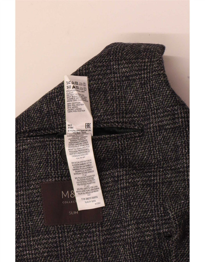 Мужской пиджак с 2 пуговицами Marks & Spencer, Великобритания, 36, маленький, темно-синий в клетку