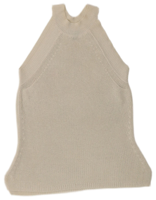 Женский вязаный топ с бретельками Massimo Dutti UK 10, маленький Off White