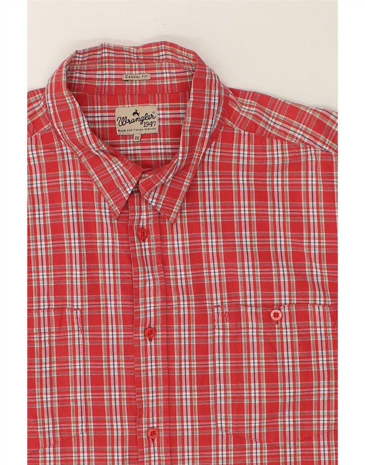 WRANGLER Мужская рубашка с коротким рукавом 2XL, красная клетка, хлопок