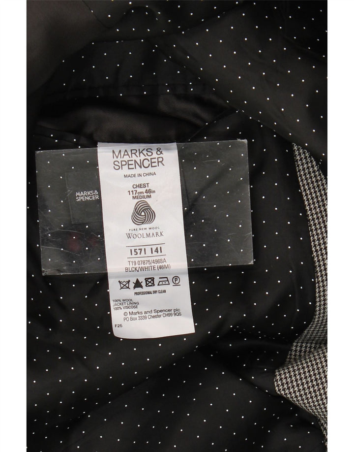 Мужской пиджак Marks & Spencer на 2 пуговицах, Великобритания, 46, 3XL, серый, шерсть с узором «гусиные лапки»