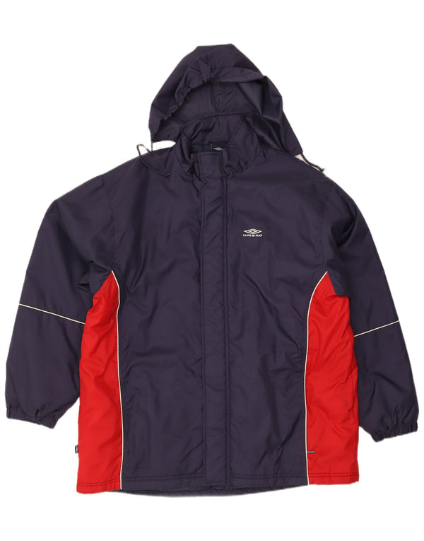 Мужская ветровка с капюшоном Umbro UK 42 XL, темно-синий, нейлон с цветными блоками