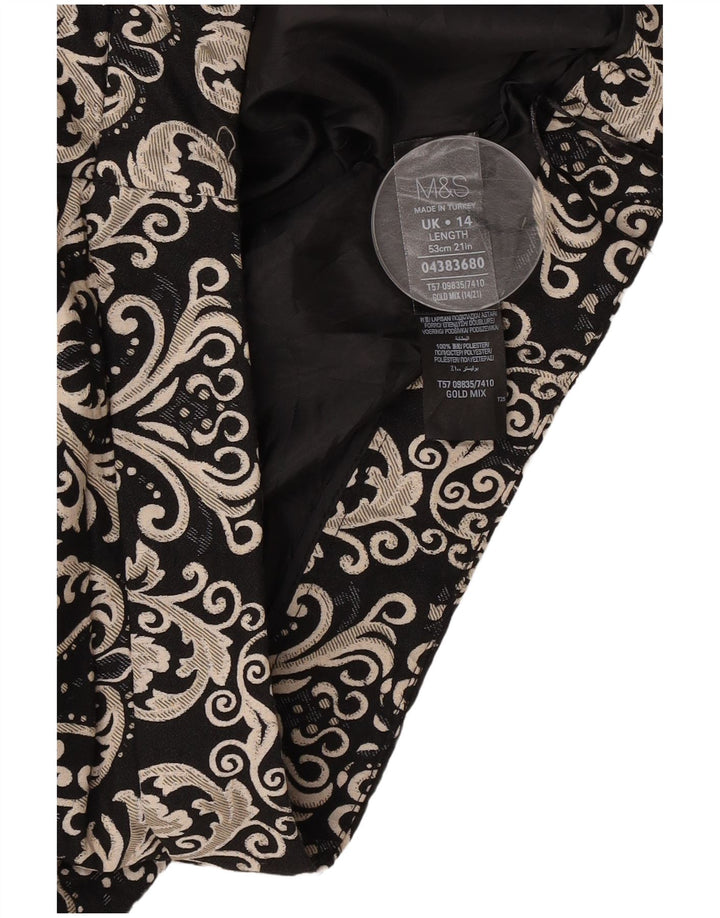 Женская мини-юбка Marks & Spencer UK 14, большая W34, золотистая, полиэстер с пейсли