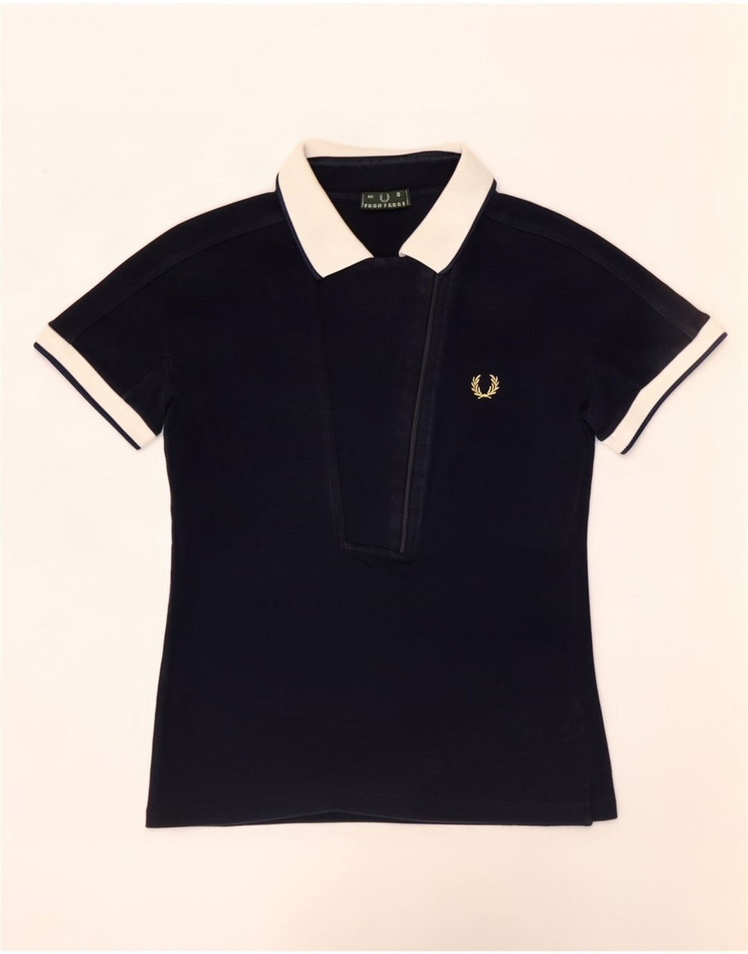 Женская рубашка-поло Fred Perry UK 10, маленькая, темно-синяя, с цветными блоками