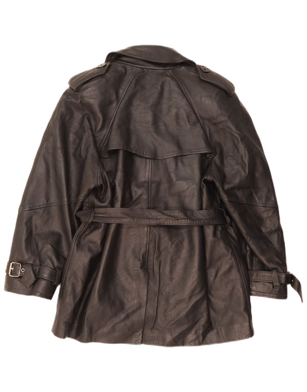 Vintage Womens Military Loose Fit Double Breasted Jacket UK 10 Small Black