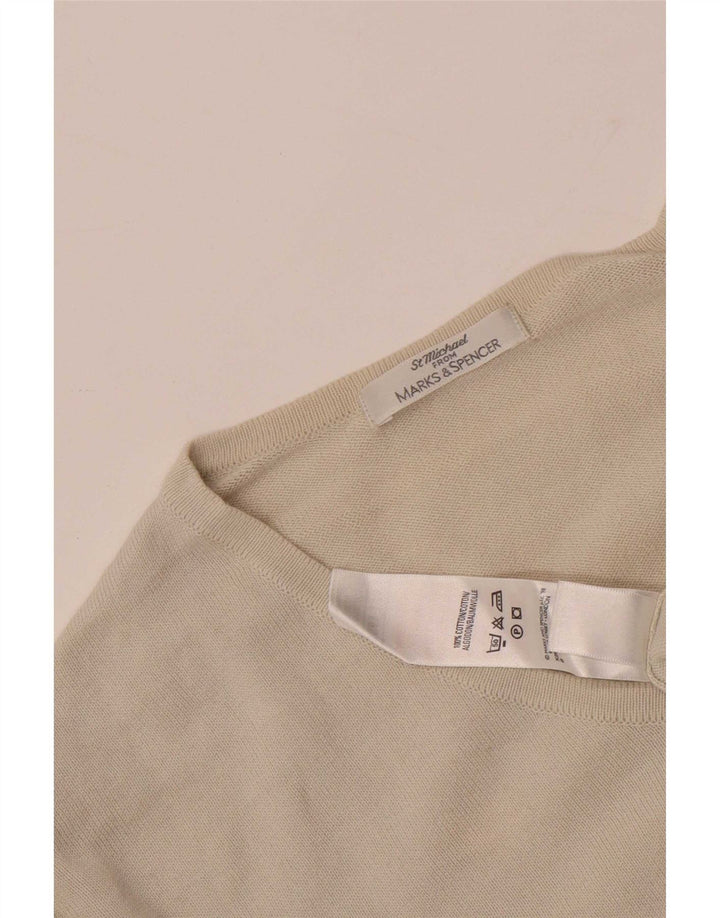 Мужской топ с длинным рукавом Marks & Spencer XL, бежевый хлопок