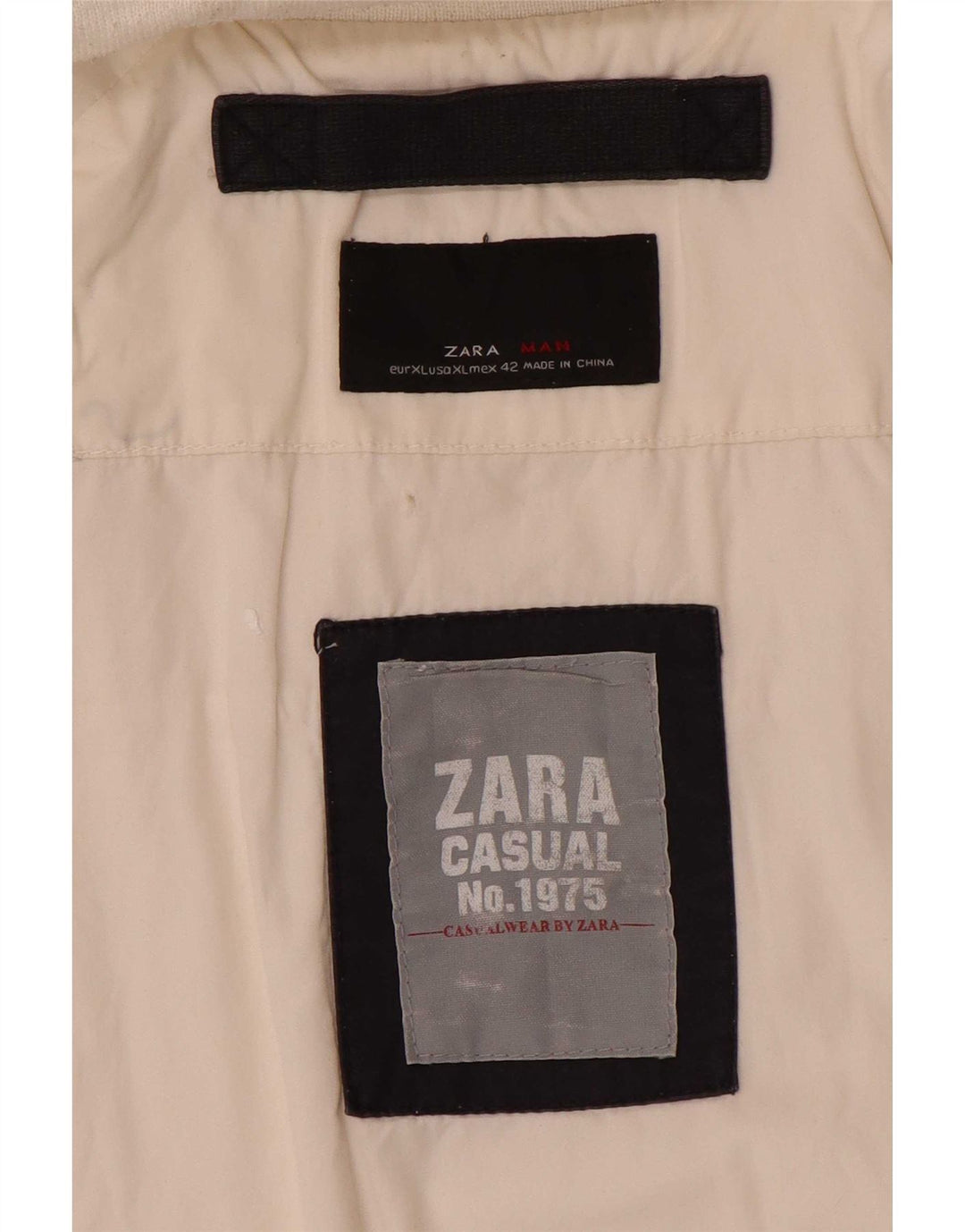 Мужская куртка-бомбер Zara UK 42 XL, белая