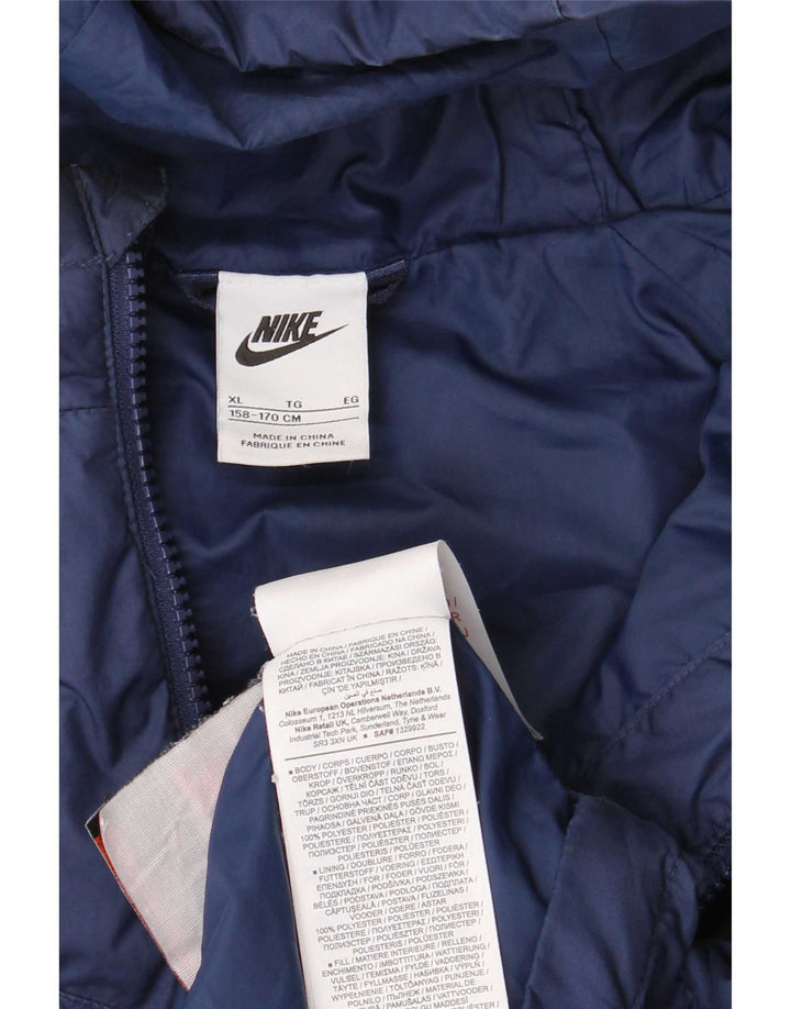 Утепленная куртка с капюшоном Nike для мальчиков 13–14 лет XL, темно-синий полиэстер