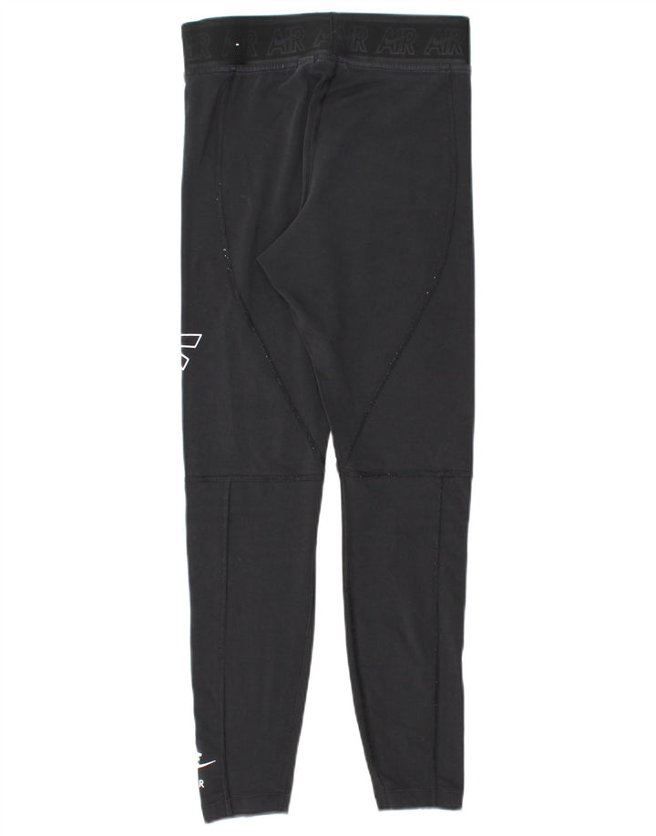 NIKE Womens Graphic Leggings UK 12 Medium  Black Cotton