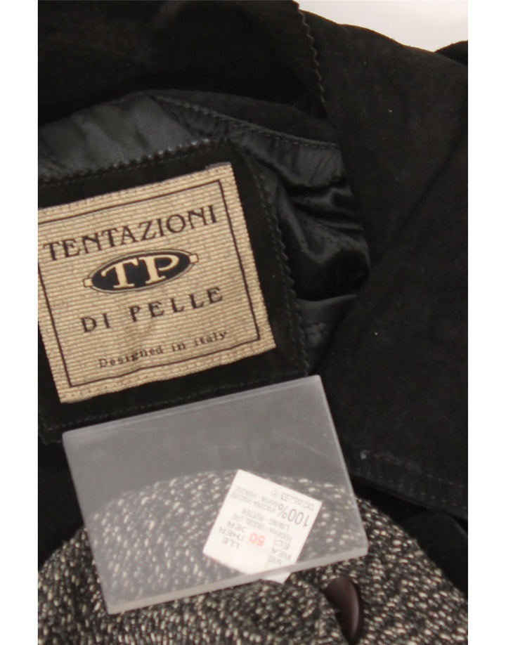 Мужская замшевая куртка VINTAGE IT 50, большая черная кожа