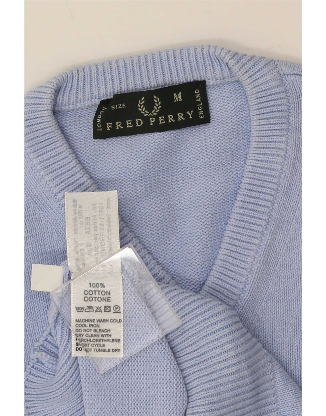 Мужская майка Fred Perry, хлопковая майка среднего синего цвета