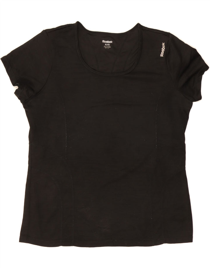 REEBOK Womens T-Shirt Top UK 18 XL Black Polyester Vintage Reebok and Second-Hand Reebok from Messina Hembry 