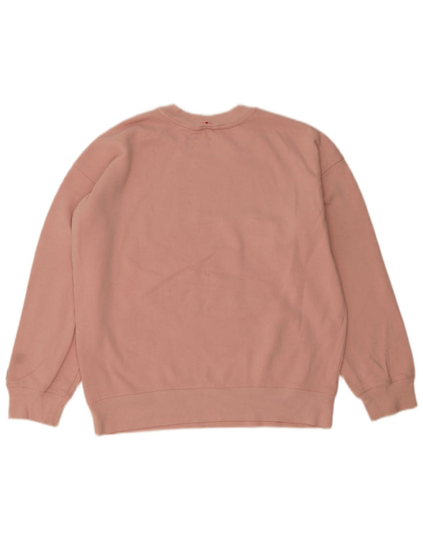 Женский джемпер оверсайз с рисунком Dkny UK 14, хлопковый средний розовый цвет