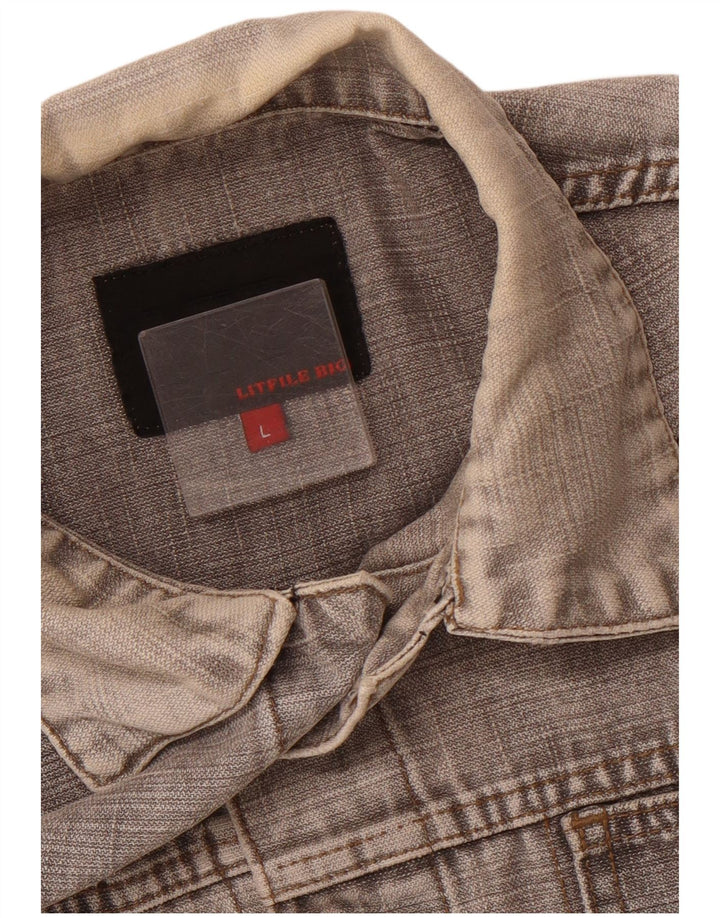 Мужская джинсовая куртка VINTAGE UK 40, большая серая