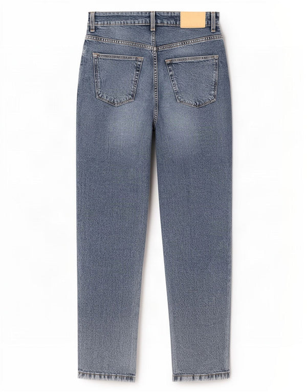Женские зауженные джинсы Zara с высокой талией EU 38, маленькие W28 L27, синие, хлопок
