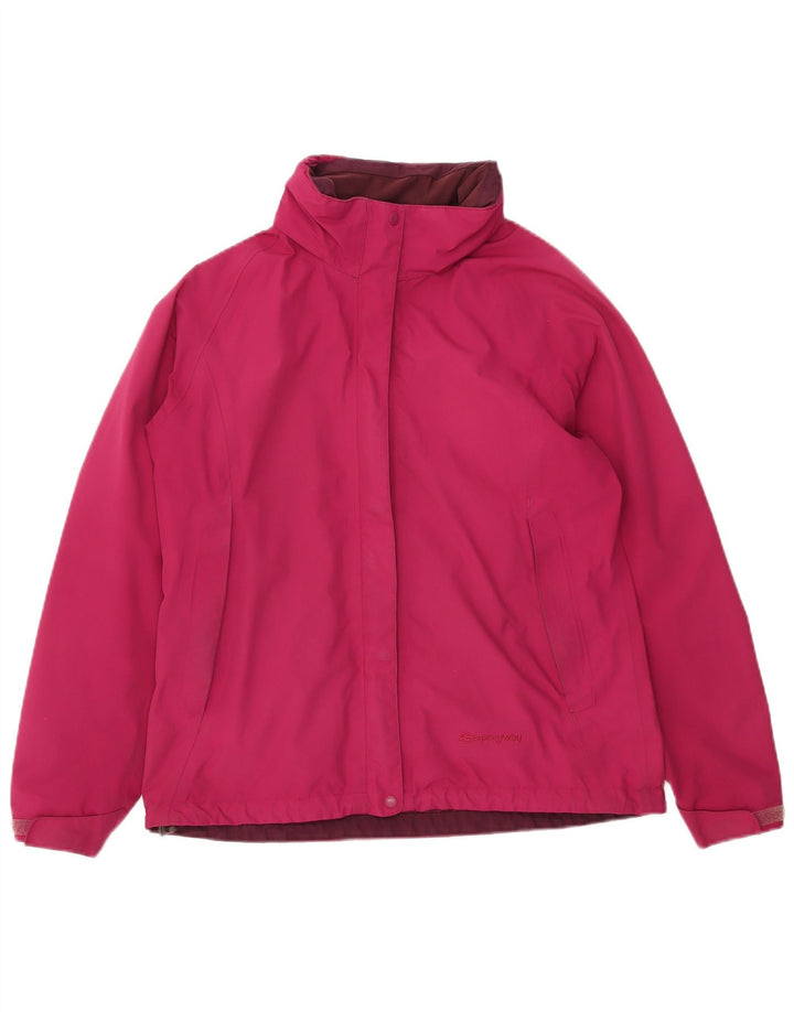 Женская дождевик с капюшоном Sprayway UK 12, полиэстер среднего розового цвета