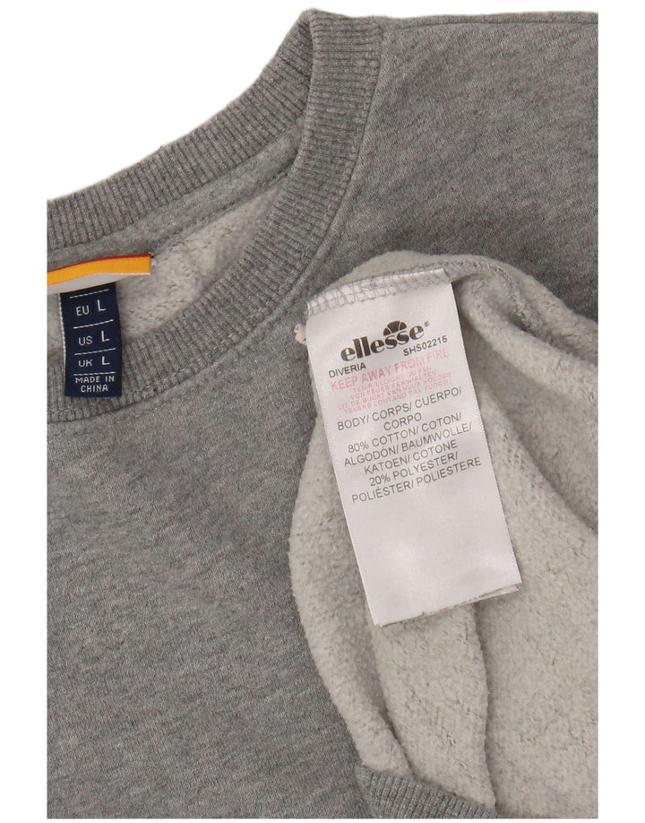 Мужской свитшот Ellesse, большой серый хлопковый джемпер