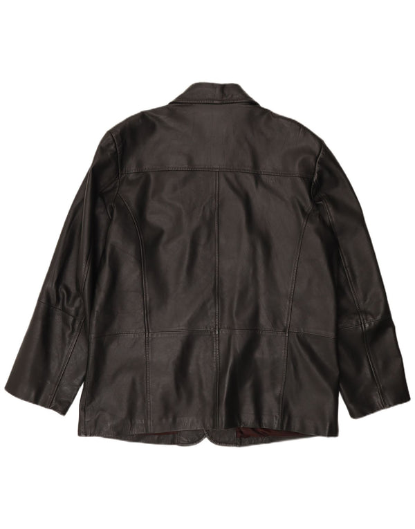 Мужской кожаный пиджак CAPELLE на 4 пуговицах UK 44 2XL, черный кожаный