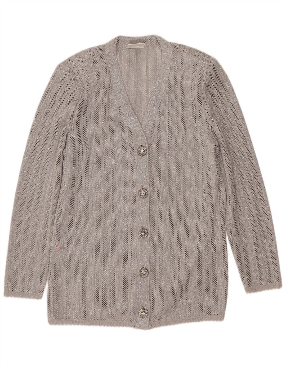 LIOLA Женский кардиган-свитер UK 12 Средне-серый в крапинку из вискозы