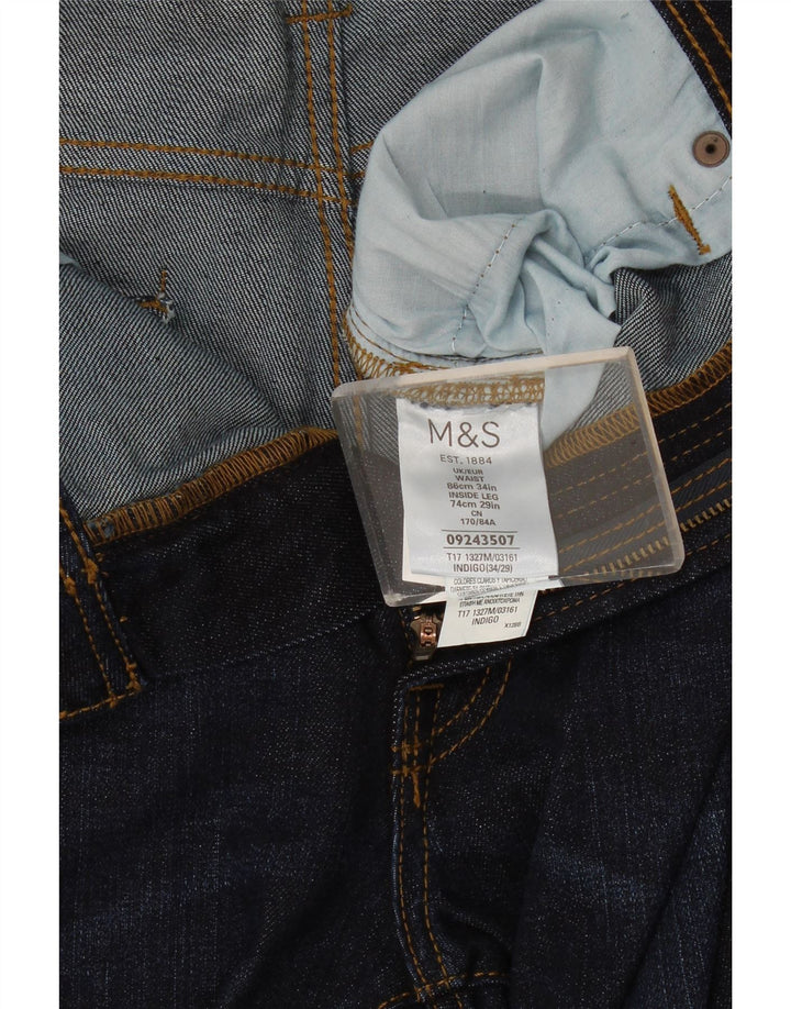 Мужские узкие джинсы Marks & Spencer W34 L29 темно-синие, хлопок