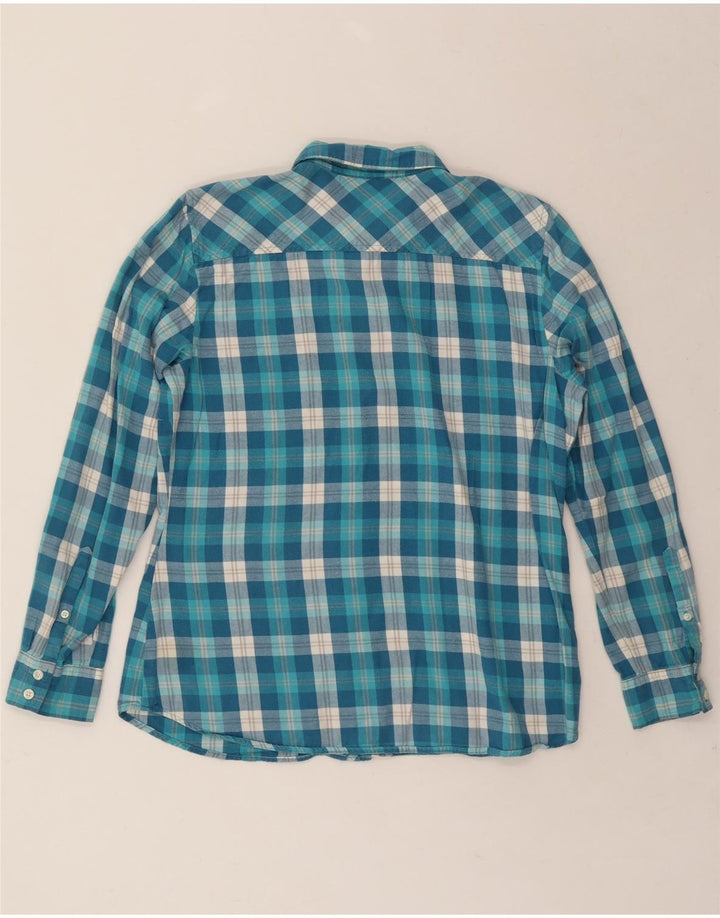 EDDIE BAUER Womens Flannel Shirt UK 16 Large Blue Check Cotton Vintage Eddie Bauer and Second-Hand Eddie Bauer from Messina Hembry 