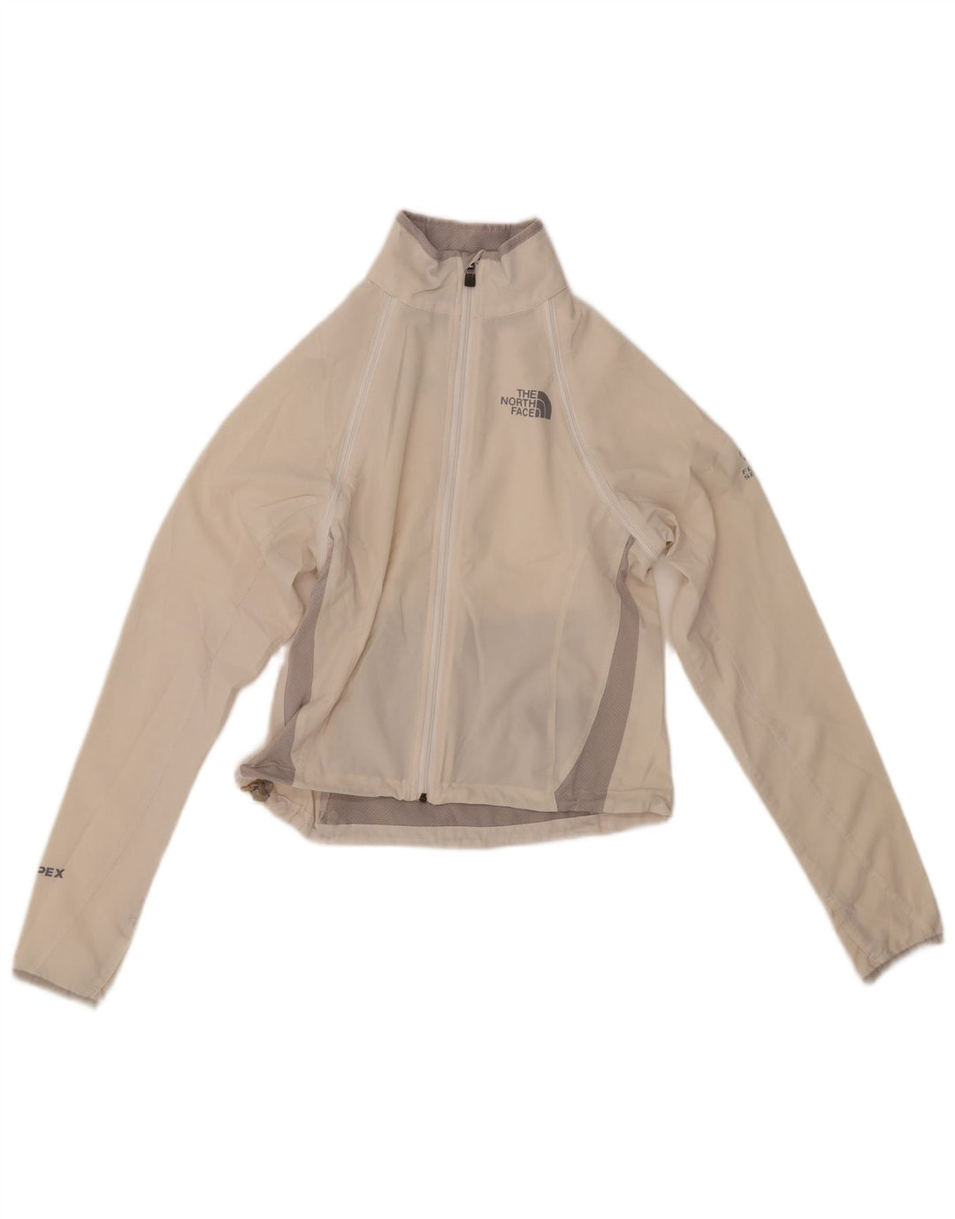 THE NORTH FACE Женский укороченный спортивный костюм, верхняя куртка UK 6 XS, белый с цветными блоками