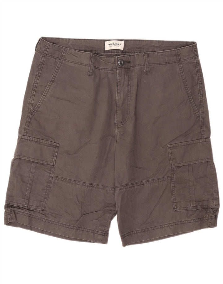 Мужские шорты-карго Jack & Jones, большие размеры, серые, хлопок, W36