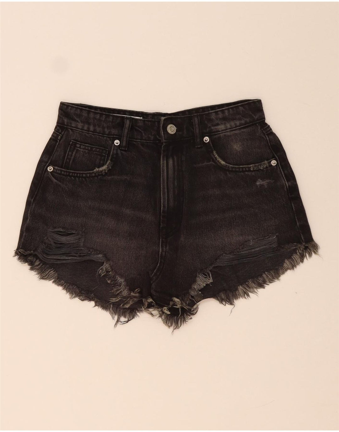 Женские джинсовые шорты ZARA EU 34 2XS W24, черные