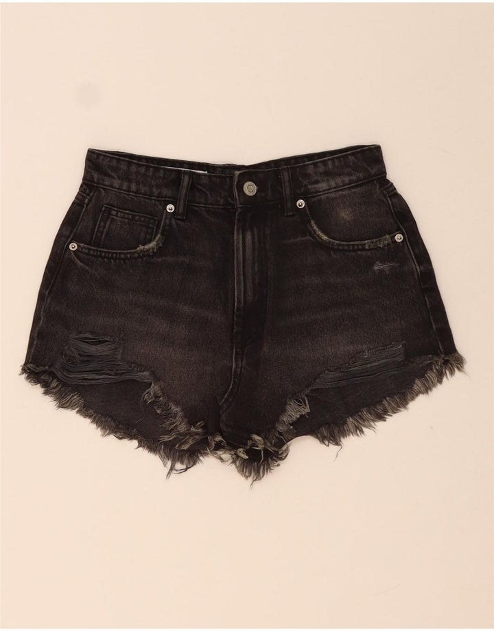 Женские джинсовые шорты ZARA EU 34 2XS W24, черные