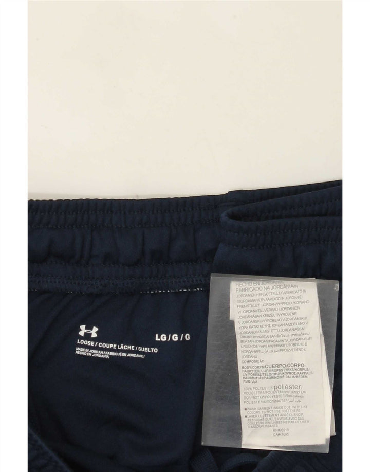 Мужские спортивные шорты с рисунком Under Armour, большие темно-синие, полиэстер